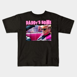 Funny Daddy's Home Trump Pink 2024 Take America Back 2024 Kids T-Shirt